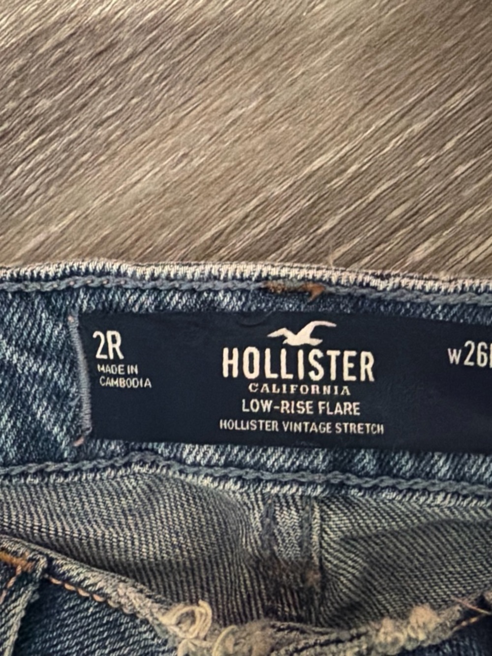 Hollister Vintage Stretch Low-Rise Flare Jeans in Light Blue Denim